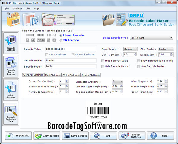 Bank Barcode Tag Maker Software screenshot
