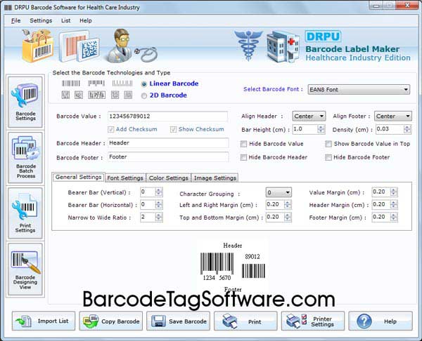 Healthcare Industry Barcode Maker software