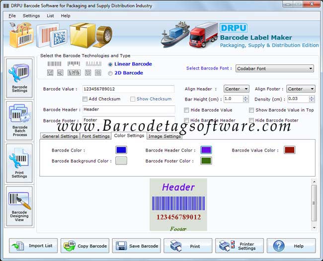 Packaging Barcodes Creator screenshot