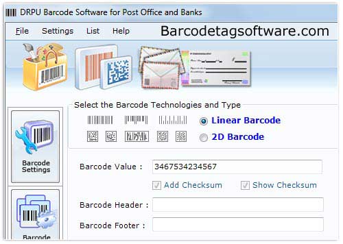 Windows 7 Postal Barcode Tag Software 7.3.0.1 full