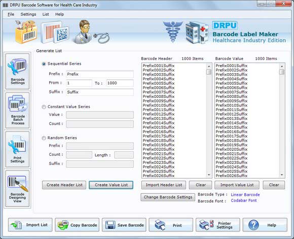 Medical Industry Barcode Maker 7.3.0.1 screenshot
