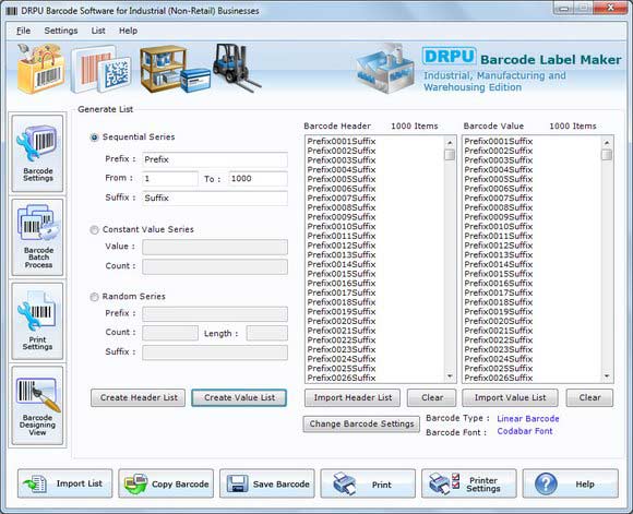 Screenshot of Manufacturing Warehousing Barcodes 7.3.0.1