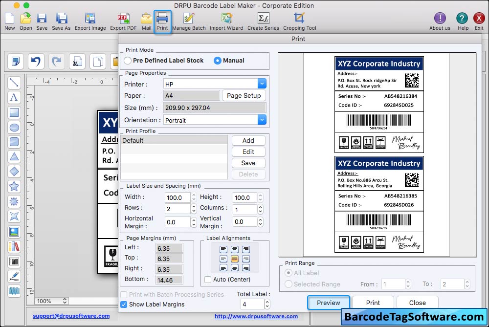 Mac Barcode Software Corporate Edition