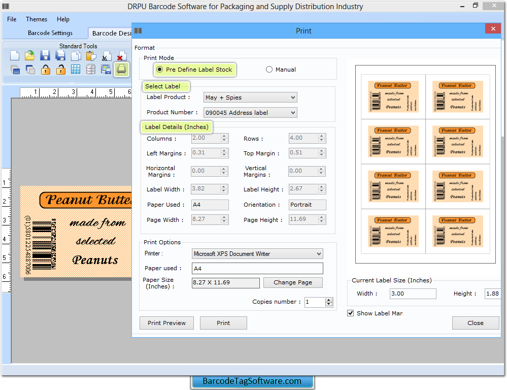 Distribution Industry Barcode Tag Maker Software