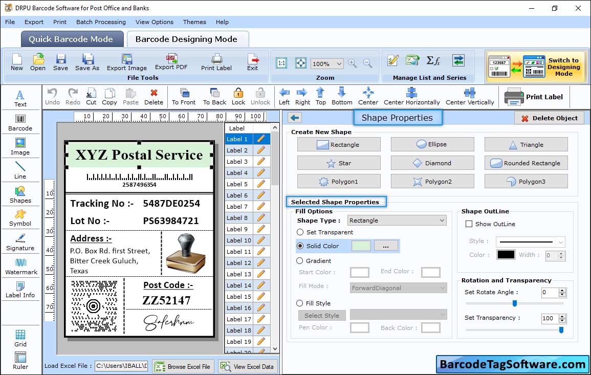 Bank Barcode Tag Maker Software