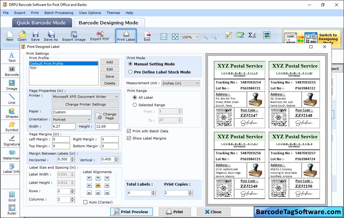 Bank Barcode Tag Maker Software