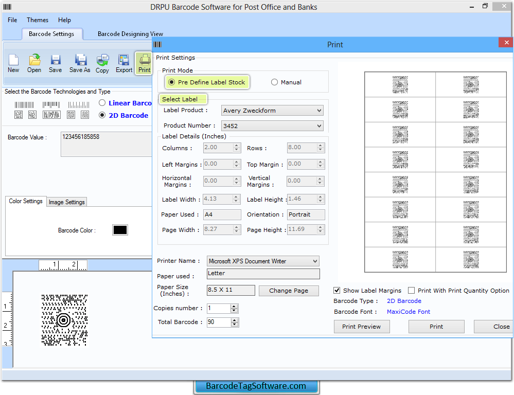 Bank Barcode Tag Maker Software