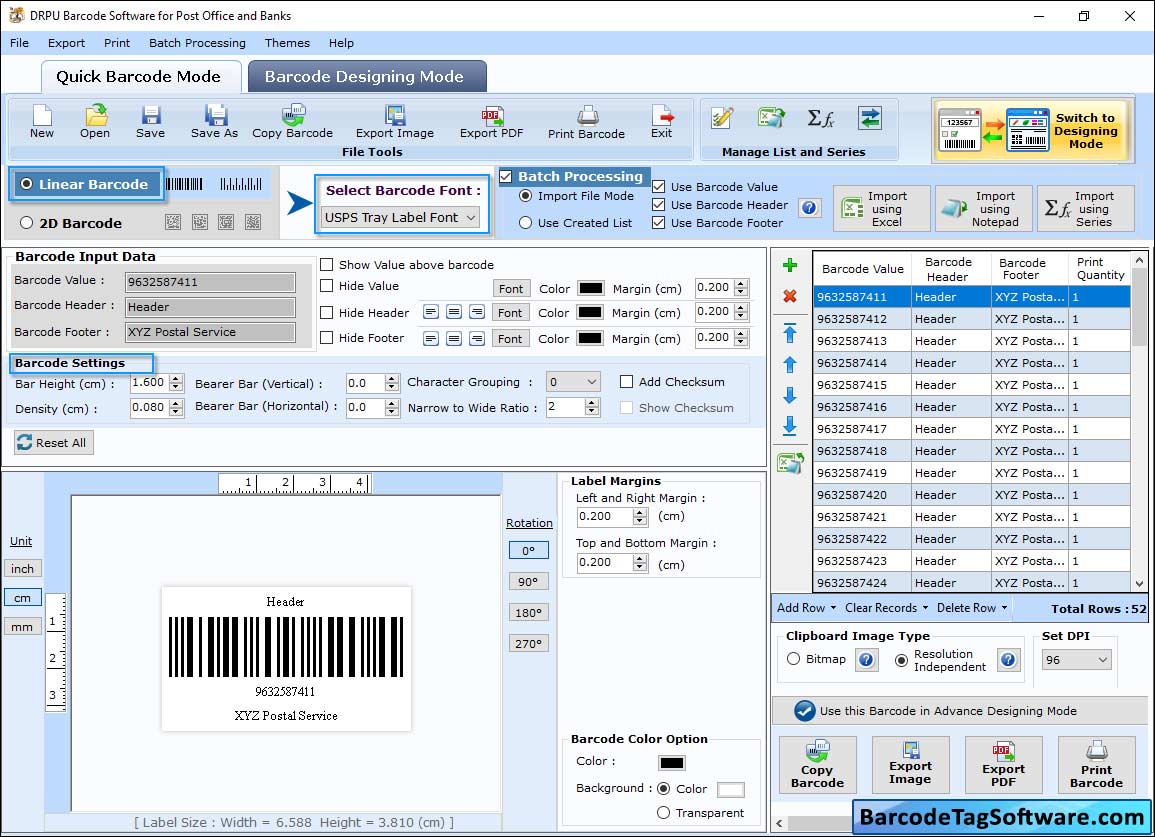 Bank Barcode Tag Maker Software