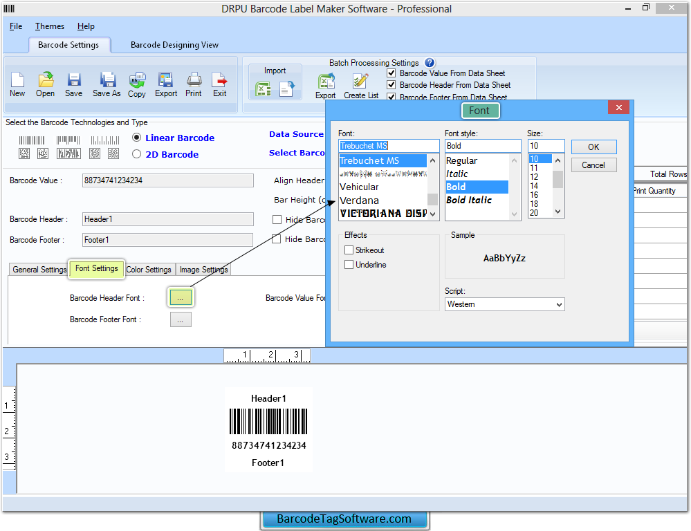 Barcode Tag Maker Software Professional Edition