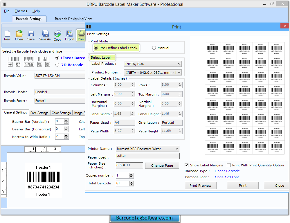 Barcode Tag Maker Software Professional Edition