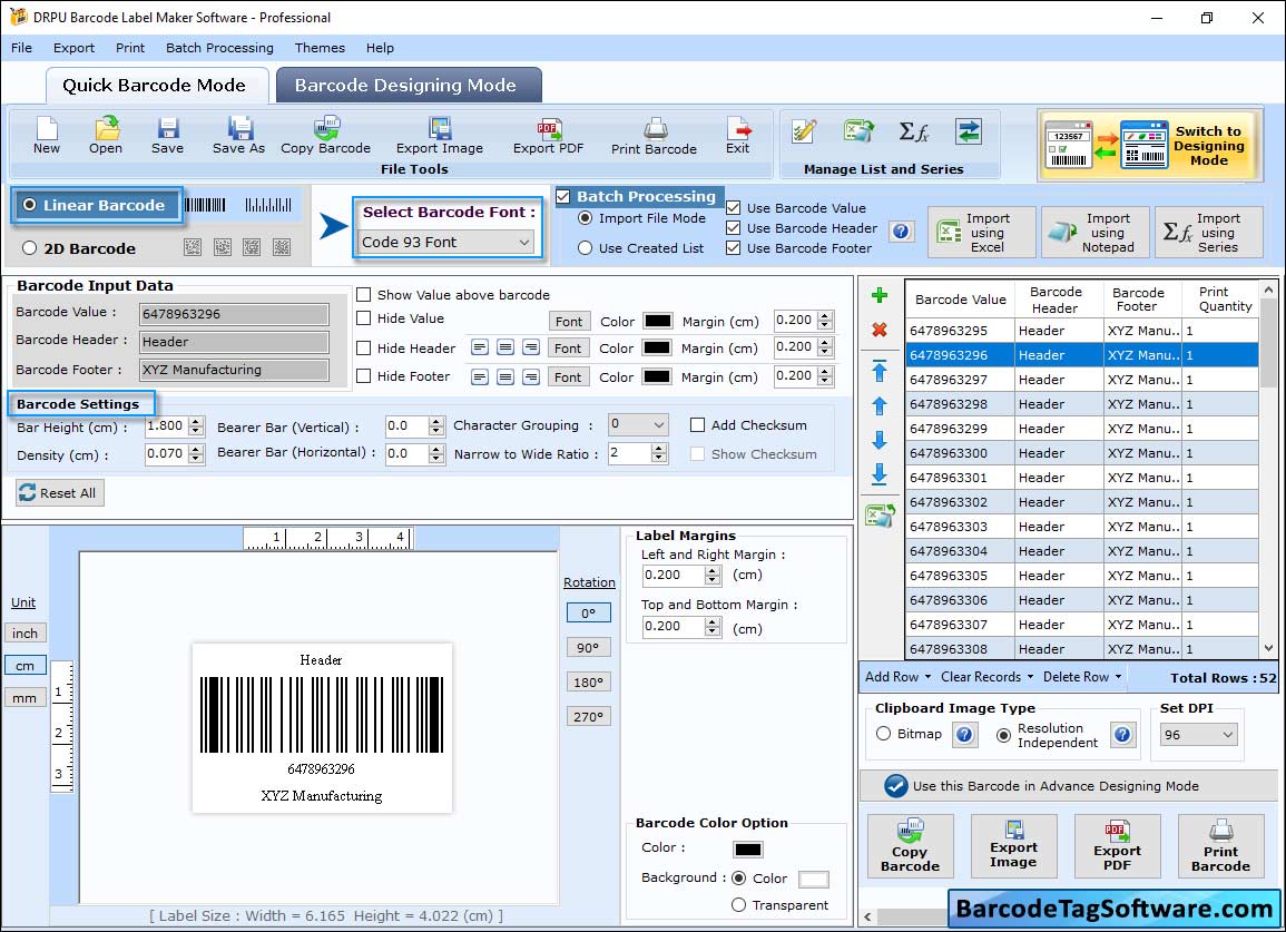 Barcode Tag Maker Software Professional Edition