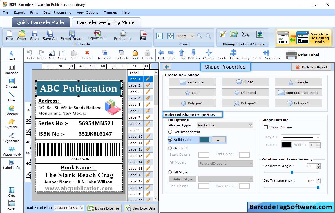 Library Barcode Tag Maker Software