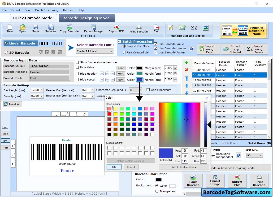 Library Barcode Tag Maker Software