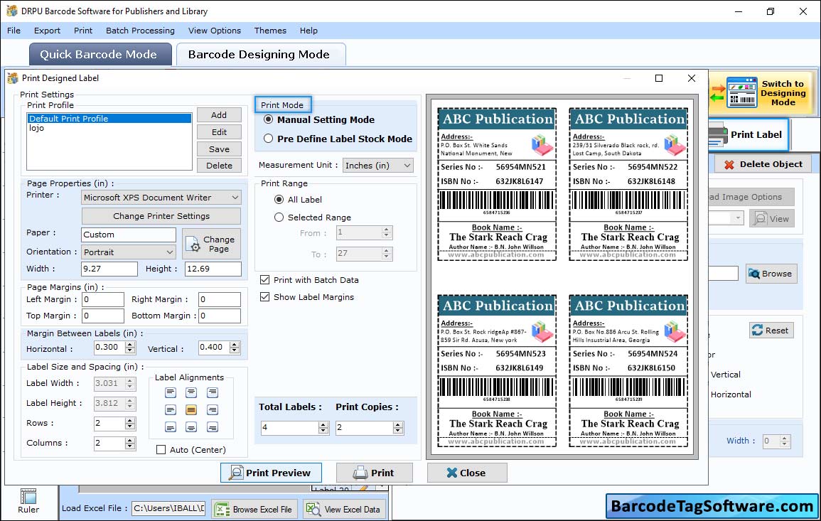 Library Barcode Tag Maker Software