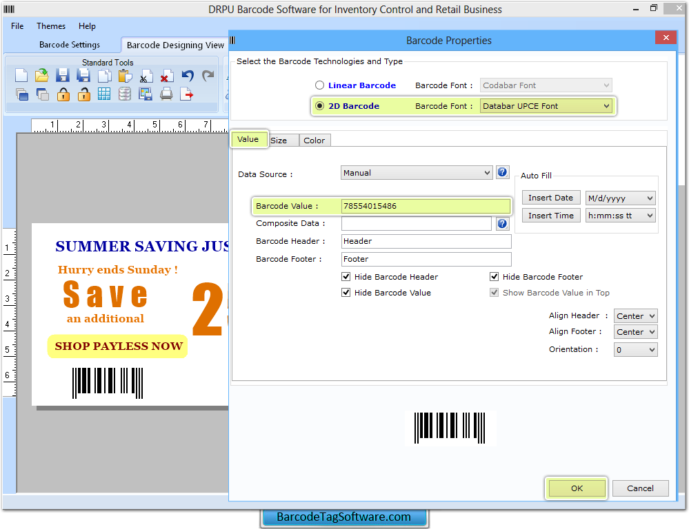 Retail Business Barcode Tag Maker Software