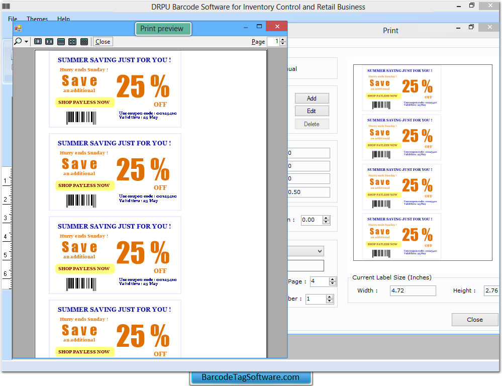 Retail Business Barcode Tag Maker Software