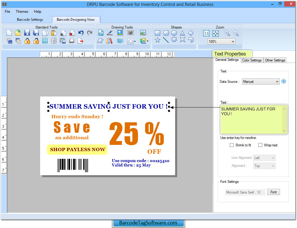 Retail Business Barcode Tag Maker Software 