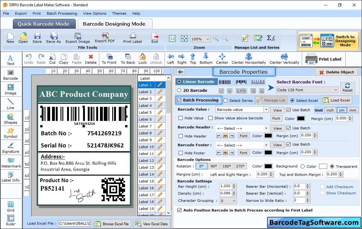 Barcode Settings