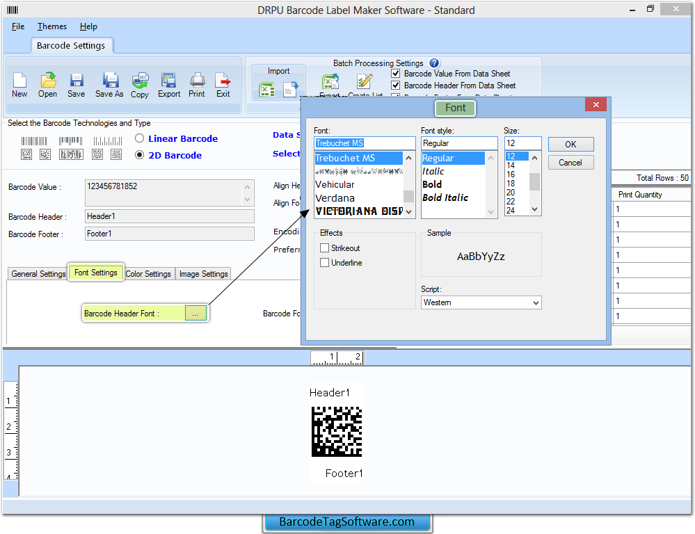 Barcode Tag Maker Software Standard Edition
